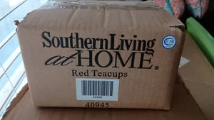 Southern Living At Home Red Harmony Teacups NIB 40945 Set Of 4 - Picture 1 of 1
