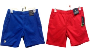 U.S. Polo Assn. Mens Drawstring Waist Knit Jogger Short Blue Red Size XSmall - Picture 1 of 8