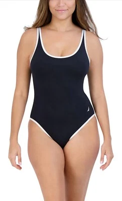 Nautica Women's Standard One Piece Black Swimsuit Adjustable Strap Small NWT - Image 1 of 4