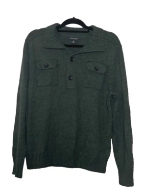 Suéter Pullover de Lana Merino Banana Republic Para Hombre Mediano Verde Heritage Academia Foto 1 de 4