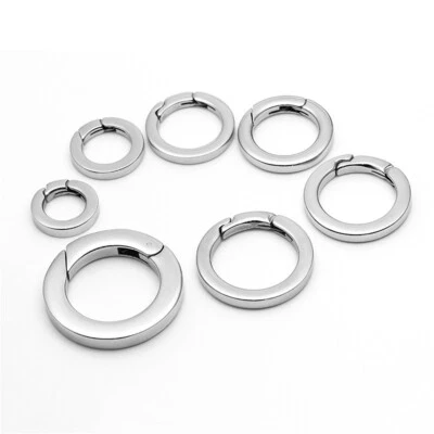 S925 Sterling Silver Round Spring Clasp Buckle DIY Necklace Bracelet Accessories - Image 1 of 4