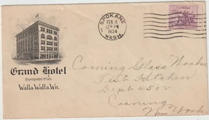 Spokane Wash 1934 Illust advt copertina Grand Hotel (h259) - Foto 1 di 2