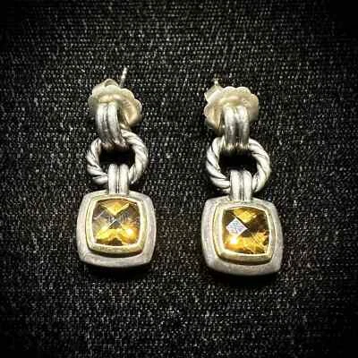 Pendientes colgantes/gotas renacentistas citrino de plata de ley y oro de 18 quilates David Yurman Foto 1 de 4