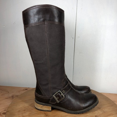 Stivali Timberland donna alti 6 5 cerniera marrone pelle terrestri fibbia casual