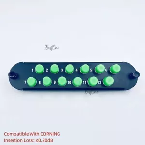 CCH Optical Fiber Panel 12 FC APC SM OS2 Adapter Compatible CORNING CCH-CP12-21 - Picture 1 of 8