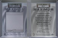 2014-15 ITG Used Maximum Memorabilia /50 Henrik Lundqvist #MM-HL1 HOF