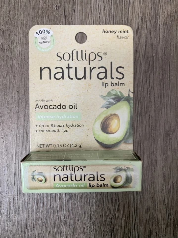Softlips Naturals бальзам для губ с маслом авокадо, медовая мята интенсивное увлажнение гладкий - Изображение 1 из 1