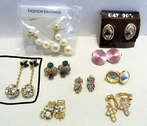 Lot of 8 Assorted Vintage Clip Fashion Earrings Avon, Gay 90's, More - Picture 1 of 6