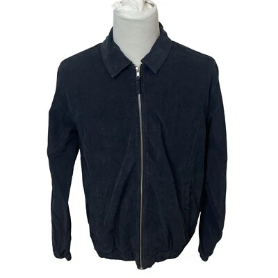 Urban Outfitters Mens Black Zipper Closure Waist Band Corduroy Jacket Sz L - NEW - Image 1 of 4