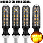 4X Universal Motorcycle 10 LED Turn Signal Indicators Amber Light Motorbike Lamp