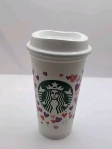Starbucks Valentine Reusable Cup White Color Changing Colorchange Hearts Grande - Picture 1 of 4