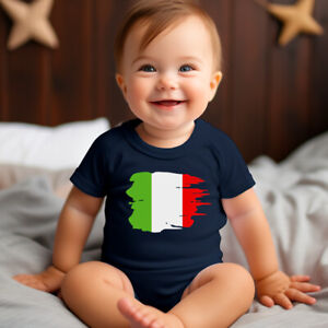 Italy Grunge Flag Splash Baby Vest Italian Football World Cup Rugby Gift Boys