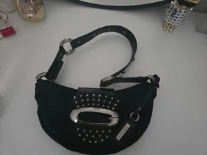 Guess Vintage Y2K Authentic Women's Mini Black Monogram Shoulder Bag - Picture 1 of 8
