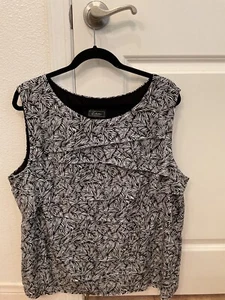 Dressbarn Collection Black/White Tiered Shiny Blouse sz 3x - Picture 1 of 3