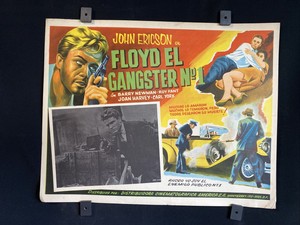 1960 JOHN ERICSON~ BARRY NEWMAN~ "Pretty Boy Floyd"~Auth. MX Lobby Card 16"x12"