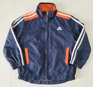 Adidas Kids Full Zip Track Jacket Size 4T, Navy/Orange/White - Picture 1 of 6