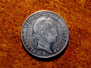AU/UNC 1845 FERDINAND I Patrona S Marie Silver 20 Kfeuzer  F2 - Picture 1 of 2
