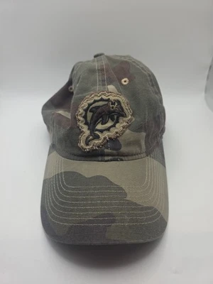 NFL Dolphins CAMUFLAJE HUERTO ANTIGUO REEBOK SOMBRERO DE PLAYA GORRA COLECCIÓN VINTAGE Foto 1 de 4