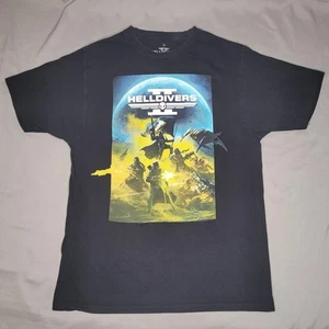 Helldivers II Shirt Mens Medium Black Video Game Graphic Tee PlayStation Sony PS - Picture 1 of 14