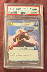 Star Wars Unlimited Spark of Rebellion Chirrut Imwe 272 Hyperspace PSA 10 - Imagen 1 de 2