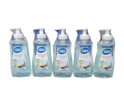 5件装表盘椰子水和芒果保湿手皂7.5液体盎司每件全新 — 第 1/2 张图片