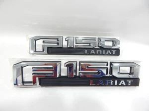 New OEM 2015-20 Ford F-150 LARIAT Left & Right Side Front Fender Emblem Badge - Picture 1 of 5
