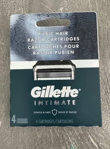 Navaja de afeitar Gillette íntima para cabello púbico 4 cartuchos - nueva en caja - Imagen 1 de 2