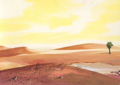 Hanna-Barbera FONZ & THE HAPPY DAYS GANG Animation Background Painting, 1980 - Image 1 of 3