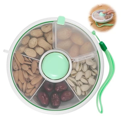 Rotating Snack Organizer Fruit Storage Container Compact Snack Storage - Image 1 of 4
