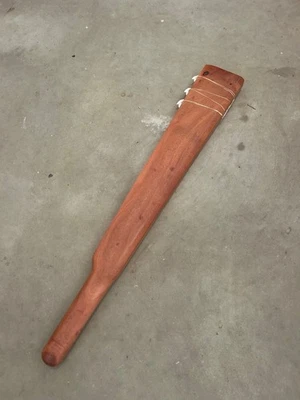 手工制作波利尼西亚夏威夷战争战斗俱乐部,虎鲨牙齿,红木,26 — 第 1/2 张图片