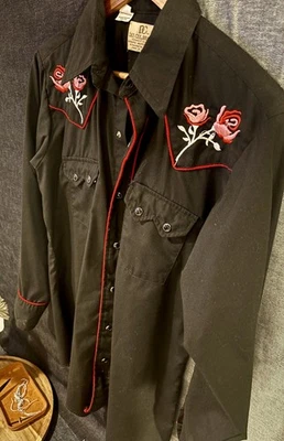 Dee Cee Washington MFG Vintage Made in USA Western Piping Embroidered Cowboy - Image 1 of 4