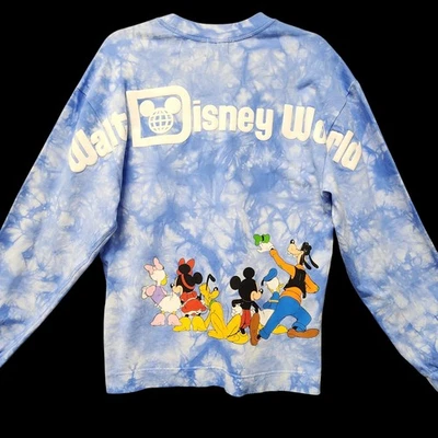 Sudadera Disney Celebration Crew para mujer XS de gran tamaño azul tie dye LEER POR FAVOR Foto 1 de 4