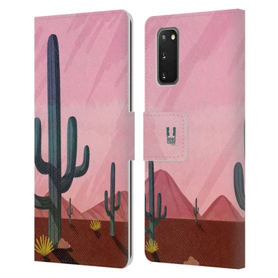 HEAD CASE DESIGNS CACTUS PRINTS LEATHER BOOK WALLET CASE FOR SAMSUNG PHONES 1 - Image 1 of 4