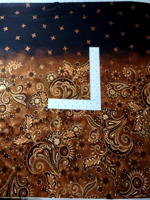 Tecido elástico marrom chocolate borda em elastano preto 4 vias 1 jarda X 58" Loc: 1 - Imagem 1 de 3