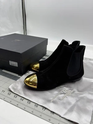 Botas Chelsea Giuseppe Zanotti Design Mujer Negro Terciopelo Dorado Puntera 36.5 EE. UU. 6 Foto 1 de 4