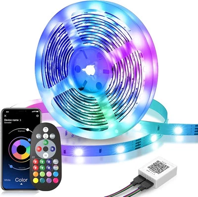 ACICILI Striscia LED RGB da 10 m, con controllo app, striscia luminosa a LED - Immagine 1 di 3