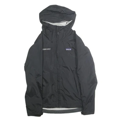 PATAGONIA Womens Black Outdoor Jacket S Nylon Plain Hooded Zip Waterproof - Image 1 of 4
