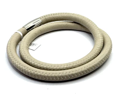 Brazalete de cuero Brighton Woodstock beige con dijes/cuentas 16 pulgadas nuevo con etiquetas Foto 1 de 4