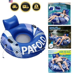 Flotador de piscina inflable tubo de río para adultos flotadores de alta resistencia con respaldo de malla - Imagen 1 de 9