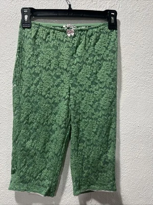 Pantalones cortos Free People Intimately All Day de encaje para mujer XS verde transparente Foto 1 de 4