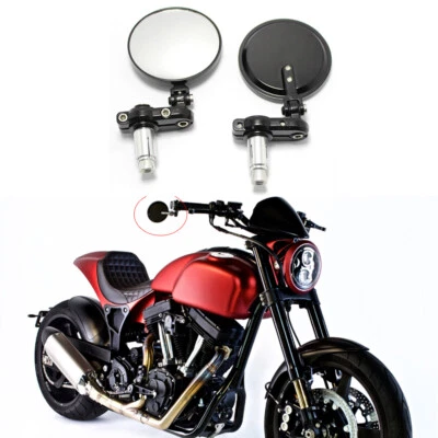 Foldable Motorbike Bar End Mirrors 7/8'' Round For Aprilia RSV1000R RSV4 RS250 - Image 1 of 4
