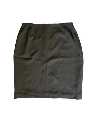 "Falda lápiz forrada gris verde de lana rayón 32"" cintura pequeña Emanuel Ungaro" Foto 1 de 4