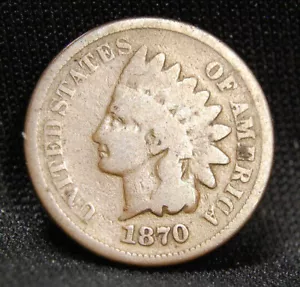 1870 INDIAN HEAD PENNY WITH GOOD DETAILS - Picture 1 of 3