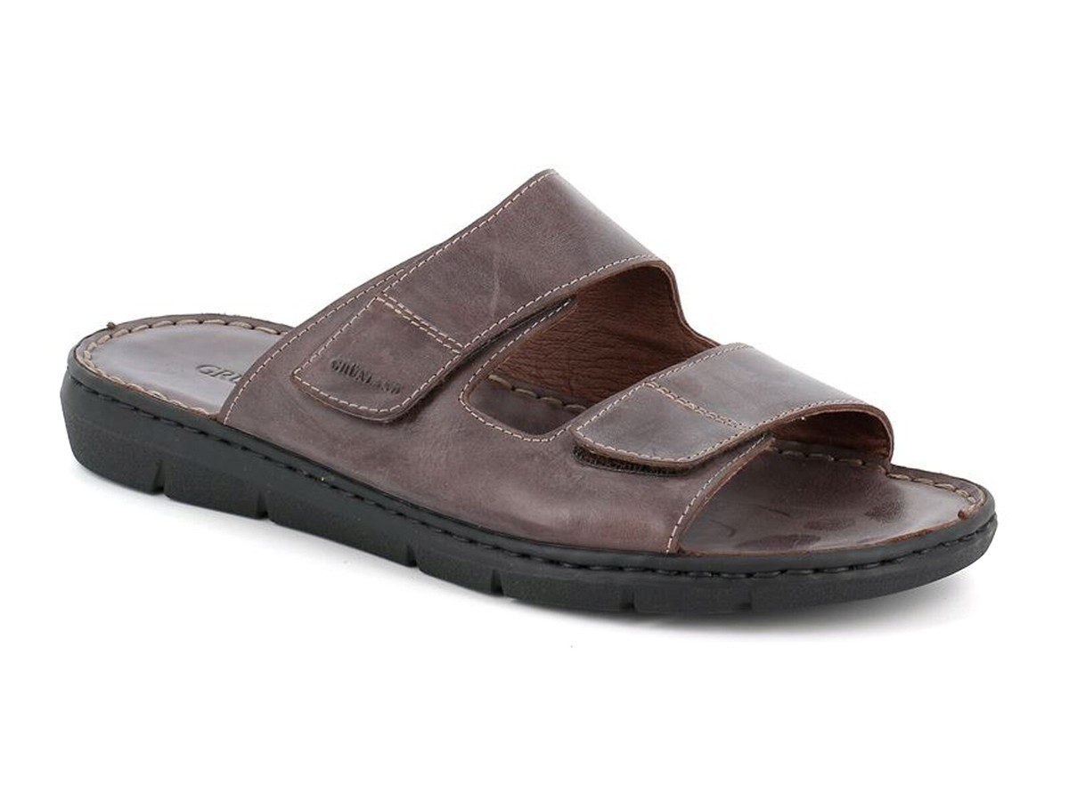 Ciabatte Uomo In Pelle Nabuk Grunland - Modello Robi Colore Mogano - Foto 6