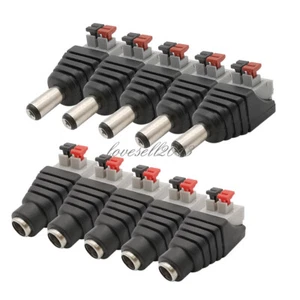 DC Male Female Wire Connector 5.5x2.1mm No Screws DC Power Plug Jack Adapter - Picture 1 of 6