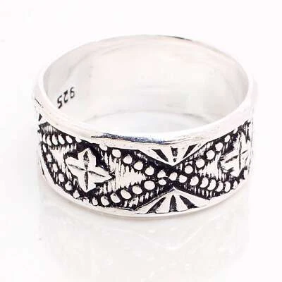 Argento 925 Placcato Fatto A Mano Gioielli Per Lei Anello Taglia 6 R-14288 - Immagine 1 di 3