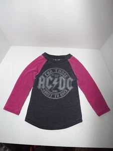 AC/DC Toddler 4T  T-Shirt Gray with Pink Sleeves New Without Tags (g) - Picture 1 of 4