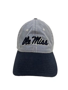 Sombrero a Rayas Ole Miss Rebels Azul/Blanco con Correa Ajustable Marrón Usado - Imagen 1 de 9