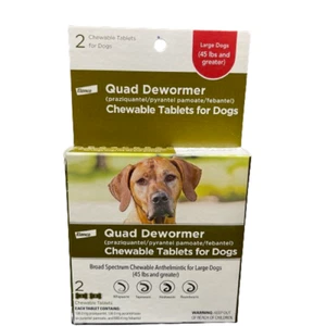 Elanco Chewable Quad Dewormer Medium 45 Lbs 2 Pc - Picture 1 of 1