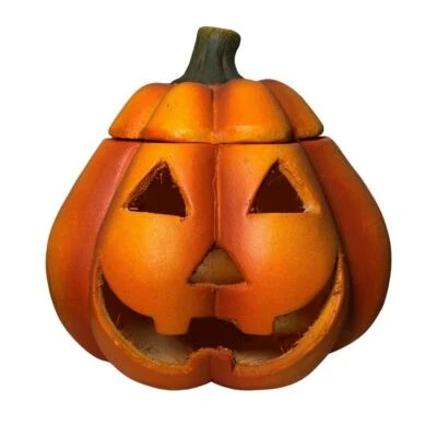 Großer Kürbis Windlicht aus Keramik - Dekoration Halloween, Herbst - Türkürbis - Bild 1 von 4